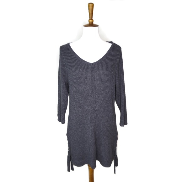 torrid Sweaters - Torrid gray knit side tie tunic sweater, size 2XL
